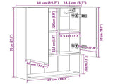 Bathroom Mirror Cabinet Artisian Oak 50 x 14.5 x 70 cm 889206