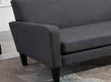 Linen Modern-Curved 2-Seat Sofa Loveseat w/ Thick Cushion Wood Legs Foot Pads Single Compact Home T3398P328180
