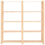 5-Tier Storage Racks 10 pcs 170x38x170 cm Solid Pinewood 500 kg 3051112