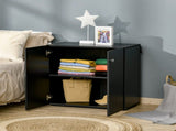 Storage Cabinet w/ Two Shelves Wooden Sideboard Freestanding Kitchen Cupboard Bookcase - Black T3398P340986