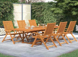 Garden Dining Set Natural Wood Solid acacia wood Large Extendable 3079641