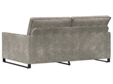 2 Seater Sofa Light Grey 130 x 81 x 82 cm Faux Suede Fabric 42040992