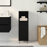 Bathroom Cabinet Black Oak 30 x 30 x 100 cm Engineered Wood 862885