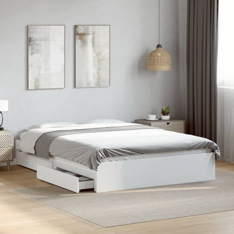 Bed Frame with Drawers without Mattress White 140x200 cm 3280657