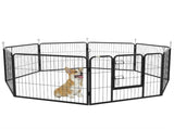 Heavy-Duty Dog Playpen, 8 Panel Steel Pet Exercise Pen, Foldable and Portable, Black T3398P349719