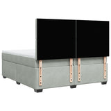 Box Spring Bed with Mattress Light Grey 200x200 cm Velvet 3291014