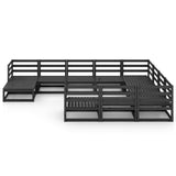 11 Piece Garden Lounge Set Solid Pinewood 3076038