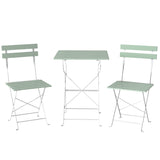 Outdoor Bistro Set Folding Patio Furniture Set with 2 Chairs Table for 2 People White and Green T3398P551643