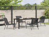 Garden Dining Set 5 pcs Black Powder-Coated Steel 3379137