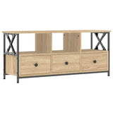 TV Cabinet Sonoma Oak 102x33x45 cm Engineered Wood&Iron 831789