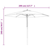 Garden Parasol with Wooden Pole Sand 299x240 cm 363167