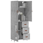 Highboard Concrete Grey 69.5x34x180 cm Engineered Wood 3195935