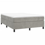 Box Spring Bed Frame Light Grey Queen Velvet 3121153