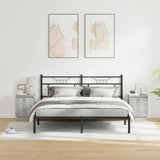 Bedside Cabinet 2 pcs Grey 39 x 34.5 x 50 cm Engineered wood 869605