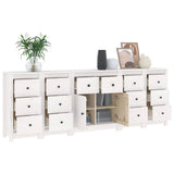 ZNTS Sideboard White 230x35x80 cm Solid Wood Pine 3114090