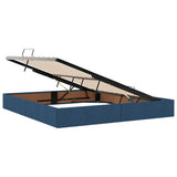 Storage Bed with Mattress with Storage Blue 160 x 200 cm Fabric 3370027