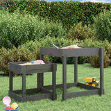 Sand Tables 2 pcs Grey Solid Wood Pine 825053