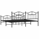 Metal Bed Frame without Mattress with Footboard Black 193x203cm 353463