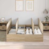 Storage Bed Frame Sonoma Oak 160 x 200 cm Engineered Wood 3335391