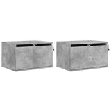 Wall-mounted Bedside Cabinets with LED Lights 2 pcs Concrete Grey 836833