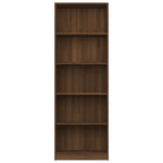 ZNTS 5-Tier Book Cabinet Brown Oak 60x24x175 cm Engineered Wood 815434