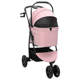 Folding Pet Stroller Adjustable Pink 78 x 54 x 101 cm Polyester 42012437