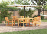 Garden Dining Set 7 pcs Brown Solid Acacia Wood 3375679