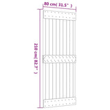 Sliding Door with Hardware Set 80x210 cm Solid Wood Pine 3203125