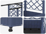 Raised Bed with Trellis and Roof Grey 124 x 40 x 142 cm PP 3423039