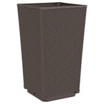 Garden Planters 4 pcs Brown 32.5x32.5x57 cm PP 367855