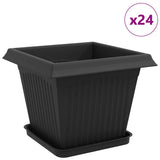 Plant Pots 24 pcs Black 33 x 33 x 26 cm Plastic 3403315