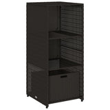 Garden Storage Cabinet Black 50x55x115 cm Poly Rattan 365547