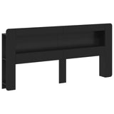 Headboard Cabinet with Storage Black Engineered Wood 8001292