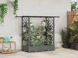 Raised Bed with Trellis and Roof Light Grey 122.5 x 40 x 121 cm 42032587