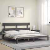 Bed Frame without Mattress Grey 200x200 cm Solid Wood Pine 3193553
