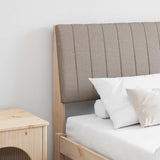 Upholstered Headboard Taupe 200 cm Solid Pine Wood 879377