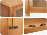 Storage Furniture Set with Shelf 2 pcs Natural Solid Oak Wood 3328623