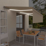 Manual Retractable Awning with Blind&LED 6x3m Cream 3069482