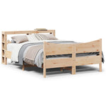 ZNTS Bed Frame with Headboard 150x200 cm King Size Solid Wood Pine 3306300