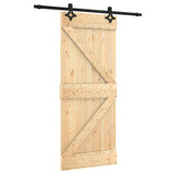 Sliding Door with Hardware Set 85x210 cm Solid Wood Pine 3203123