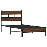 Bed Frame without Mattress Brown Oak 75x190 cm Small Single Engineered Wood 4017298