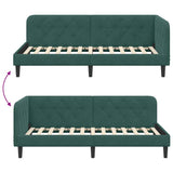 Corner Bed Frame with Headboard Dark Green 90 x 200 cm Velvet 42016608