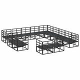 Garden Sofa Set with Cushion 13 pcs Black Aluminium 3378936