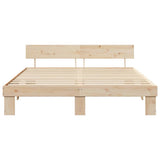 Bed Frame with Headboard Natural 180 x 200 cm Solid Pine Wood 872557