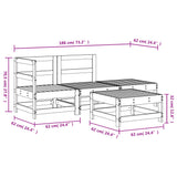 4 Piece Garden Lounge Set White Solid Wood Pine 3186495
