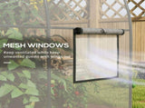 Polytunnel Greenhouse Walk-in Grow House with Plasric Cover, Door, Mesh Window and Steel Frame, 3 x T3398P318593