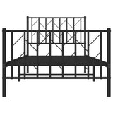 Metal Bed Frame without Mattress with Footboard Black 90x200cm 374448