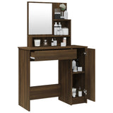 Dressing Table with Mirror Brown Oak 86.5x35x136 cm 820495