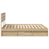 Bed Frame with Headboard Sonoma 200 x 200 cm Solid Pine Wood 3411377