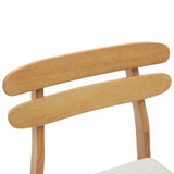 Dining Chair 2 pcs Natural and Light Solid Rubber Wood 42020512